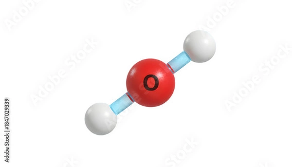 Obraz Water molecule h2o science chemistry 3d model