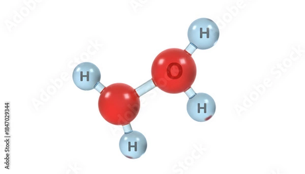 Obraz Methanol molecule ch3oh representing chemical structure