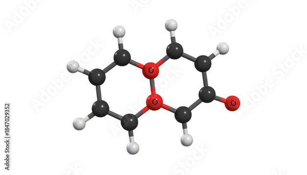 Obraz Cantharidin molecule 3d ball-and-stick model structure transparent background