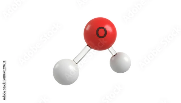 Obraz Water molecule h2o conceptual model transparent background