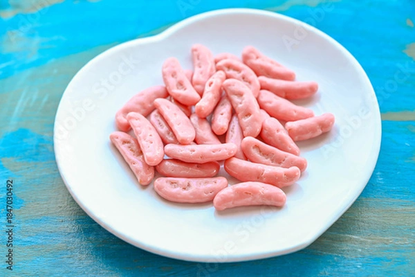 Obraz 柿の種　あまおう苺味