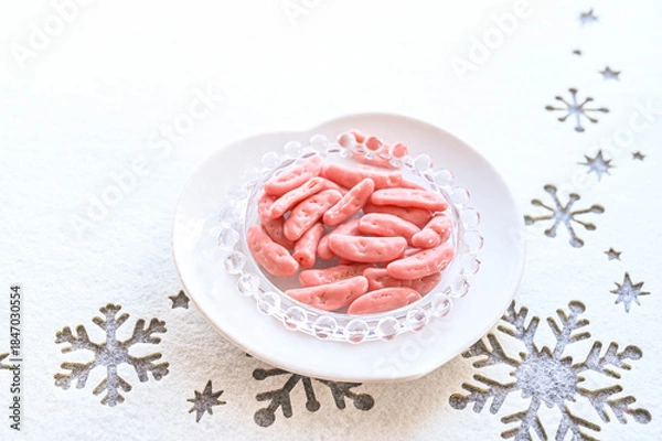 Obraz イチゴチョコがかかった柿の種