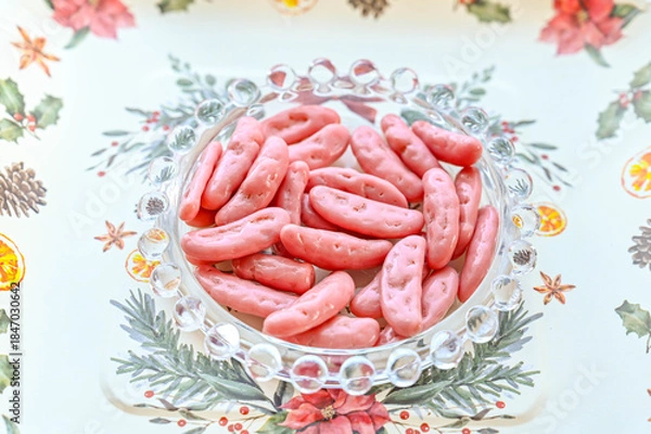 Obraz イチゴチョコがかかった柿の種