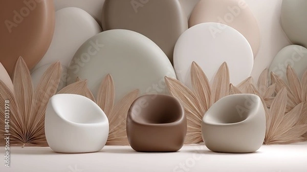 Obraz A modern office interior with armchair.