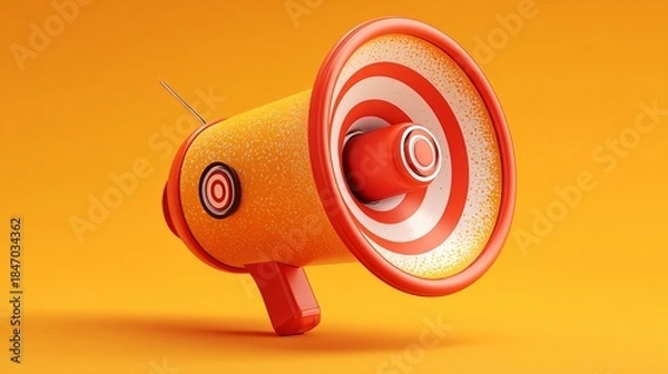 Obraz A megaphone on bright background.