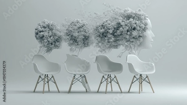 Obraz A modern office interior with armchair.