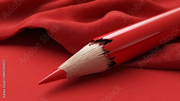 Obraz A red pencil on bright background.