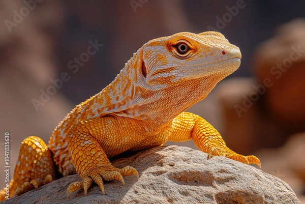 Obraz Detailed Texture of a Bengal Monitor’s Skin Under Desert Sun