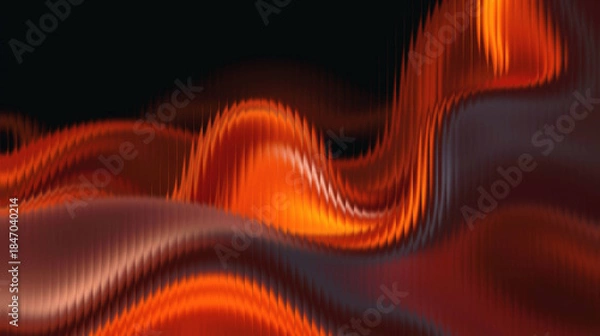 Obraz Vibrant orange and red wavy abstract background texture