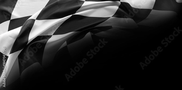Obraz Checkered flag on black