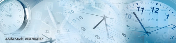 Obraz Clocks and calendars blue composite