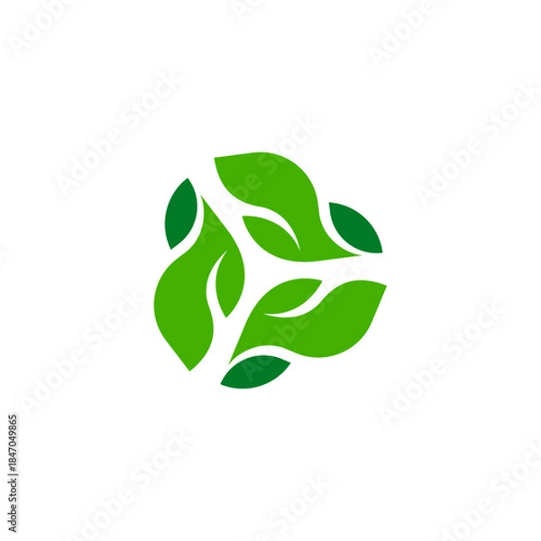 Obraz Green Leaf Eco Recycling Symbol Logo Design