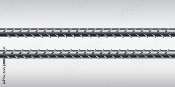 Obraz Round construction steel bar vector.