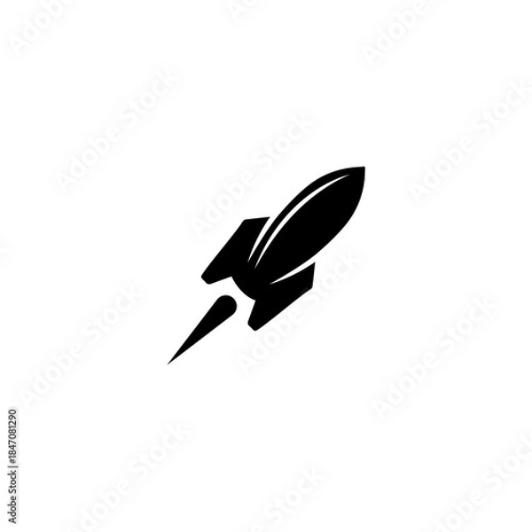 Obraz Simple rocket iocn vector.