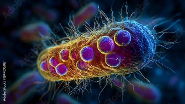 Obraz  A microscopic portrayal of E