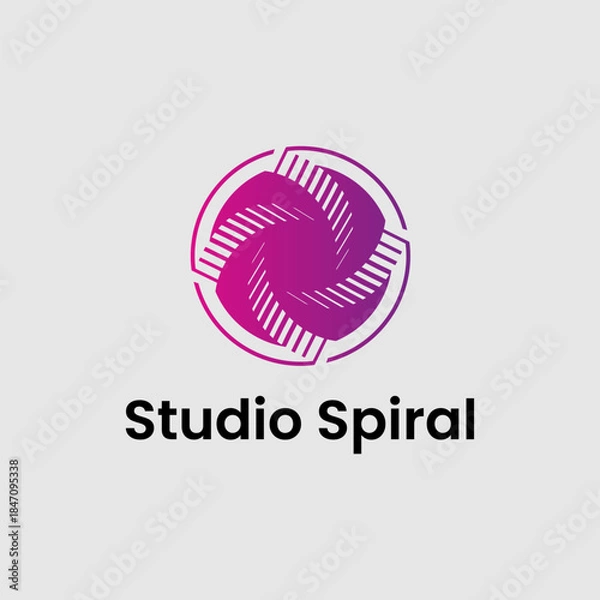 Obraz circle logo with spiral shape design template illustration