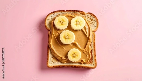 Obraz bread background with banana slices