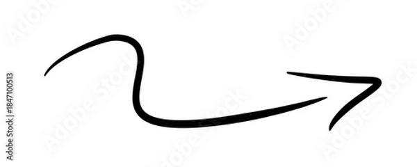 Obraz Hand Drawn Black Curved Arrow