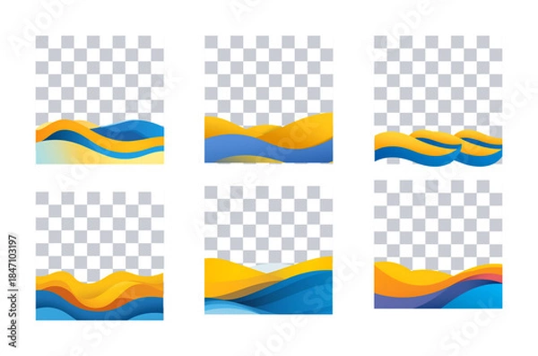 Fototapeta Abstract Wavy Backgrounds for Social Media Stories and Posts