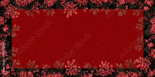 Obraz Festive red border black center minimalist holiday decor