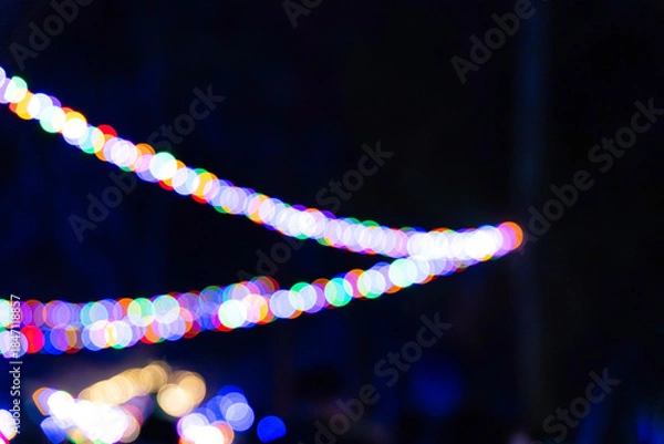 Obraz An abstracted view of blurry Christmas lights