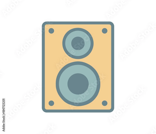 Obraz Minimalist speaker icon featuring flat design with two-tone color scheme