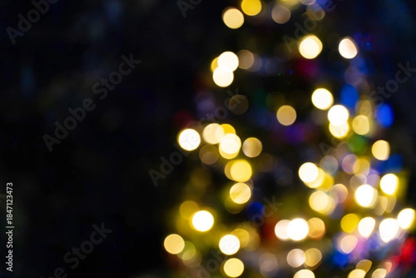 Obraz An abstracted view of blurry Christmas lights