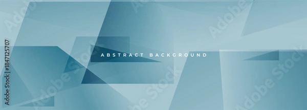 Obraz White and blue business presentation abstract background with geometric lines and shapes. Vector illustration
