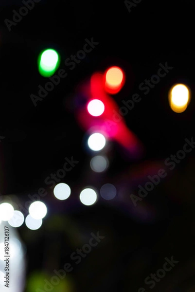 Obraz An abstracted view of blurry Christmas lights