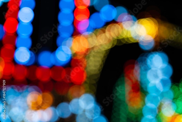 Obraz An abstracted view of blurry Christmas lights