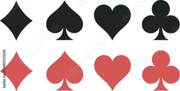 Obraz Playing Card Symbols Vector for Digital Game Interfaces