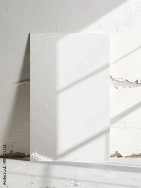 Obraz Blank wall with light casting shadows in an empty space during daytime