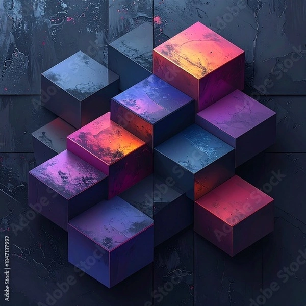 Fototapeta abstract cube background