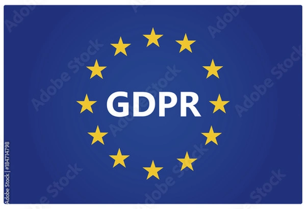 Fototapeta GDPR - General Data Protection Regulation. EU flag with stars
