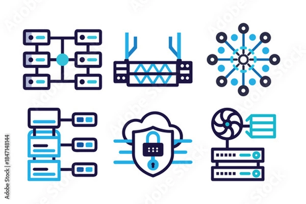 Fototapeta Web-Hosting icon Set vector illustration