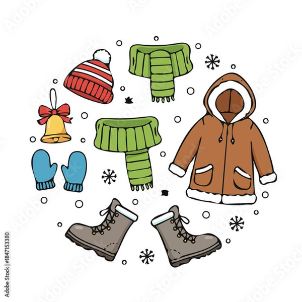 Fototapeta Christmas icons vector design and illustration