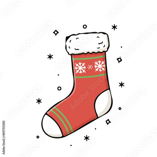 Fototapeta Christmas stocking vector design