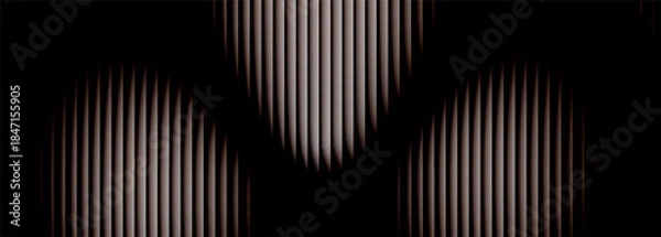 Obraz Black and brown abstract modern wide ribbed banner. Vector illustration background with bright gradient