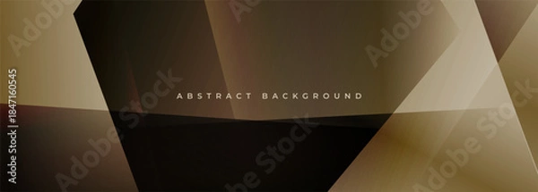 Obraz Brown modern abstract wide banner with geometric shapes. Dark brow abstract background. Vector illustration