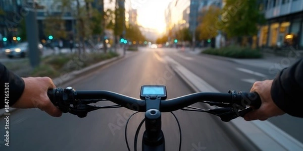 Obraz Cyclist at Sunset