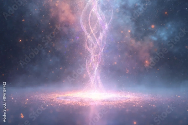 Obraz Ethereal energy vortex rising from a sacred source - AI generated