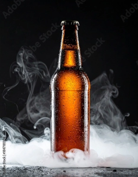 Fototapeta ブラック背景の中、ビールボトルの周囲に冷たいミストとベイパーが漂う印象的な映像です。
立ち上る冷気表現が、氷冷感と鮮度を視覚的に強調します。
暗闇と光のコントラストが、プレミアムで力強い広告トーンを演出。