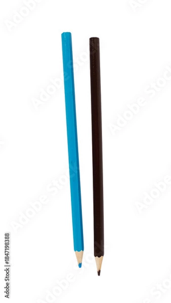 Obraz Two colored pencils clipart sticker