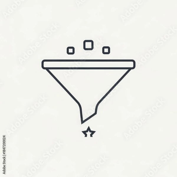 Obraz Funnel with a crack, symbolizing a broken process or inefficiency.
