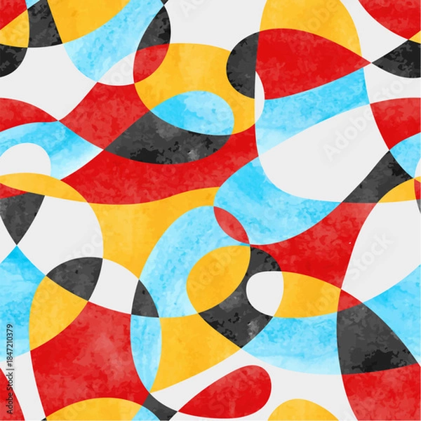 Obraz Abstract colourful pattern with geometric shapes. Vector watercolor background