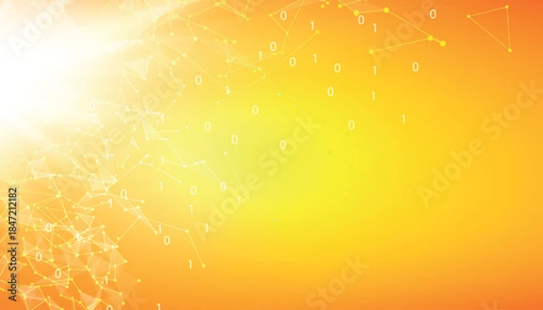 Obraz Bright yellow flame background. Colorful smooth light lines background.