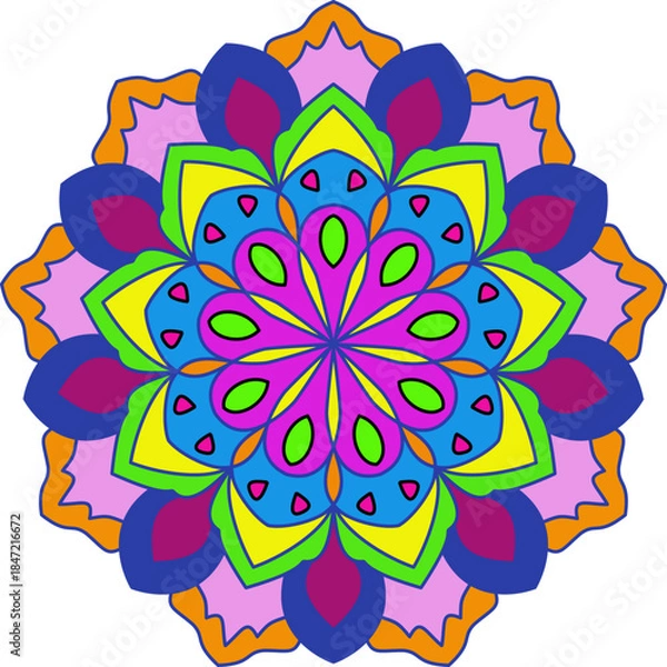 Obraz Vector Colored Mandala Round Colored Mandala Design

