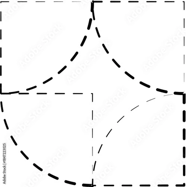 Obraz Dash line of Square shapes. Geometric for design