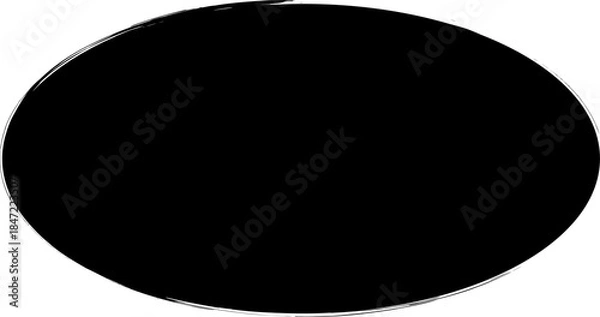 Obraz Oval brush painted ink. Grunge design elements