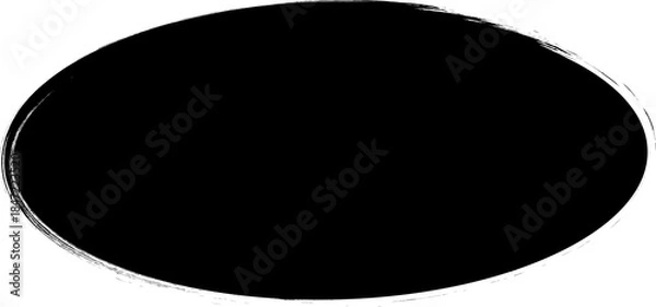 Obraz Oval brush painted ink. Grunge design elements